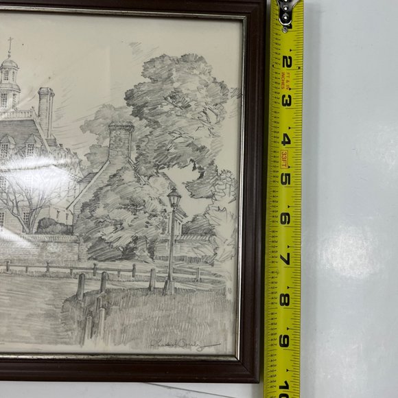 Drawing The Governor’s Palace Williamsburg Virginia Signed Charles H. Overly - Picture 8 of 15